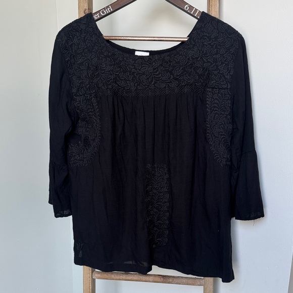 j. marie Black Embroidered Women's Blouse - Picture 1 of 6